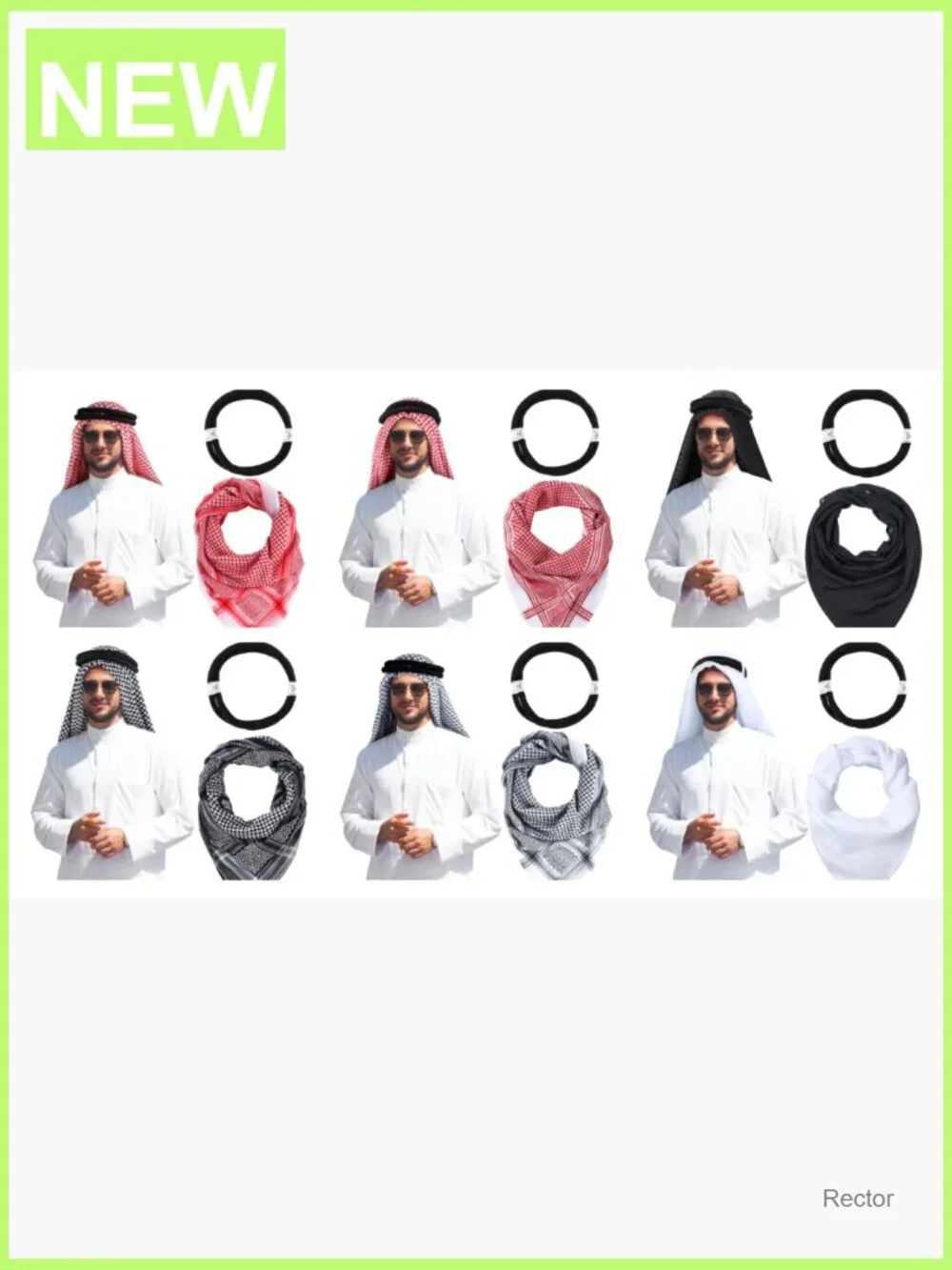 Tactical Desert Shemagh Head Wrap Scarf with Aqel Rope Adult